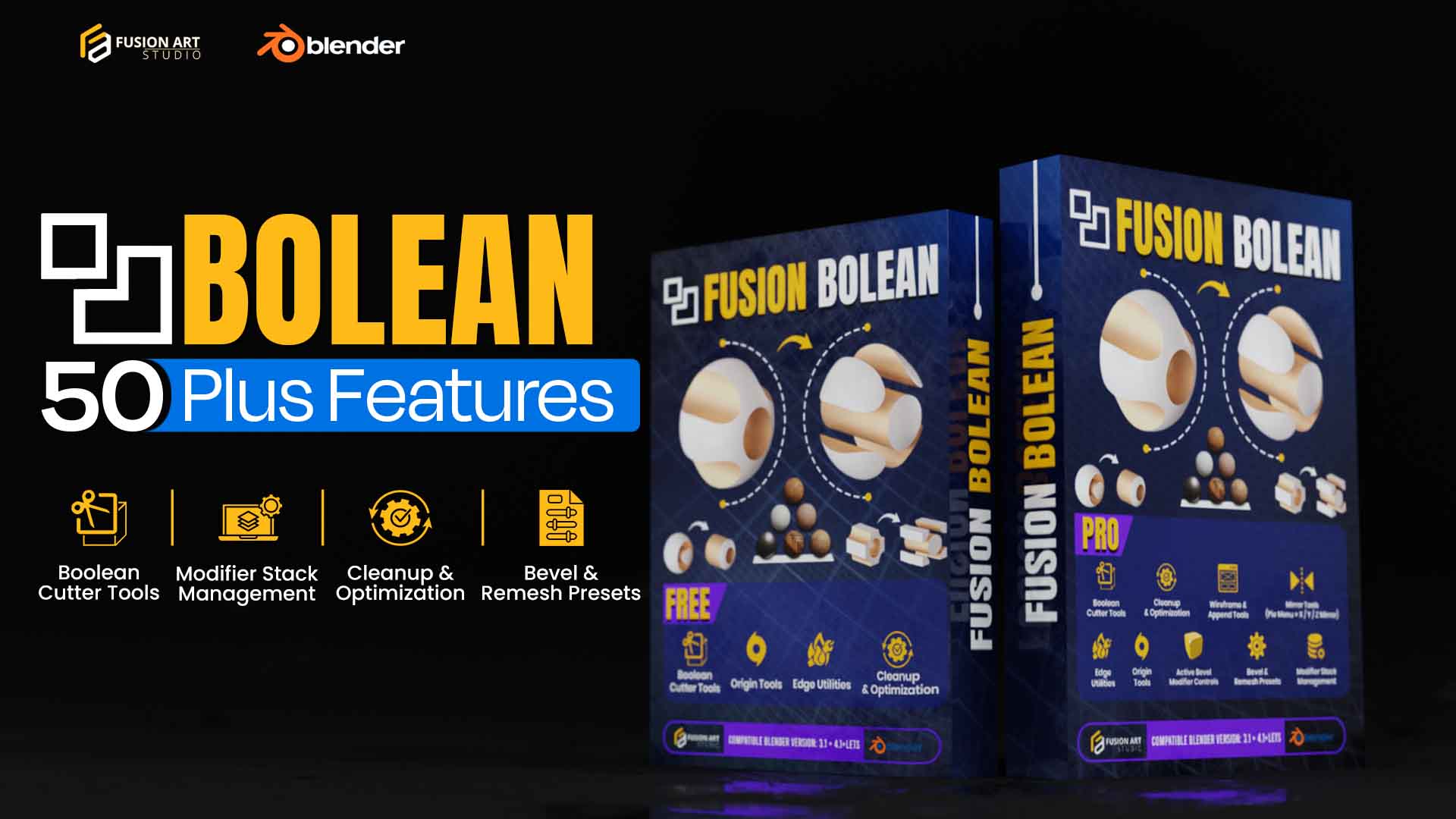 Fusion Bolean Pro | HS Toolbox for Blender