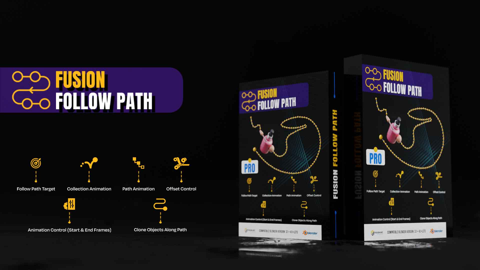 Fusion Path Pro V1.0 – Animate Objects & Collections Along Curves in Blender