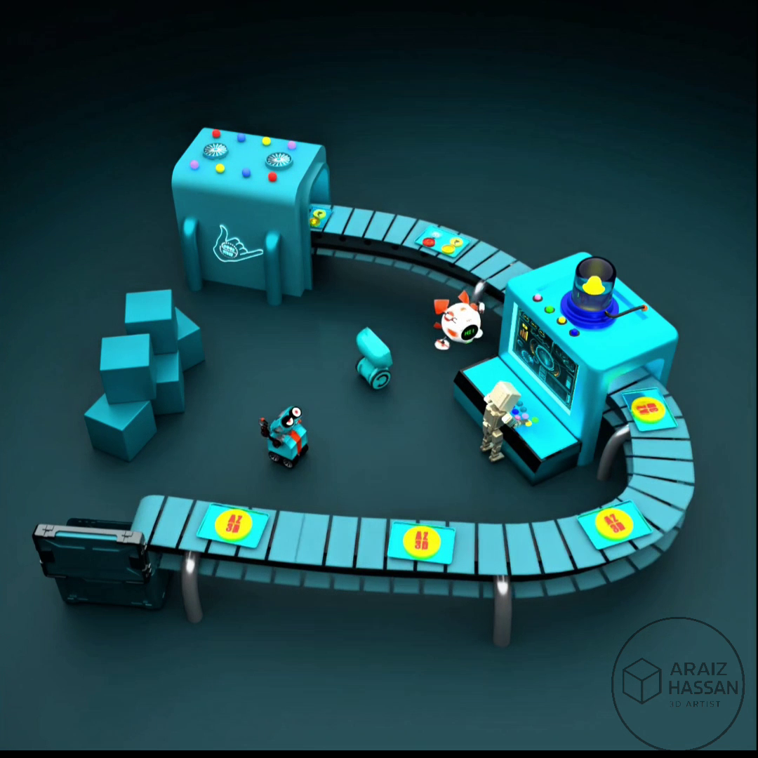 Factory Coin Converter – Blender Animation
