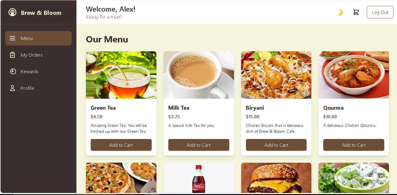 Web App for Brew &amp;  Bloom
