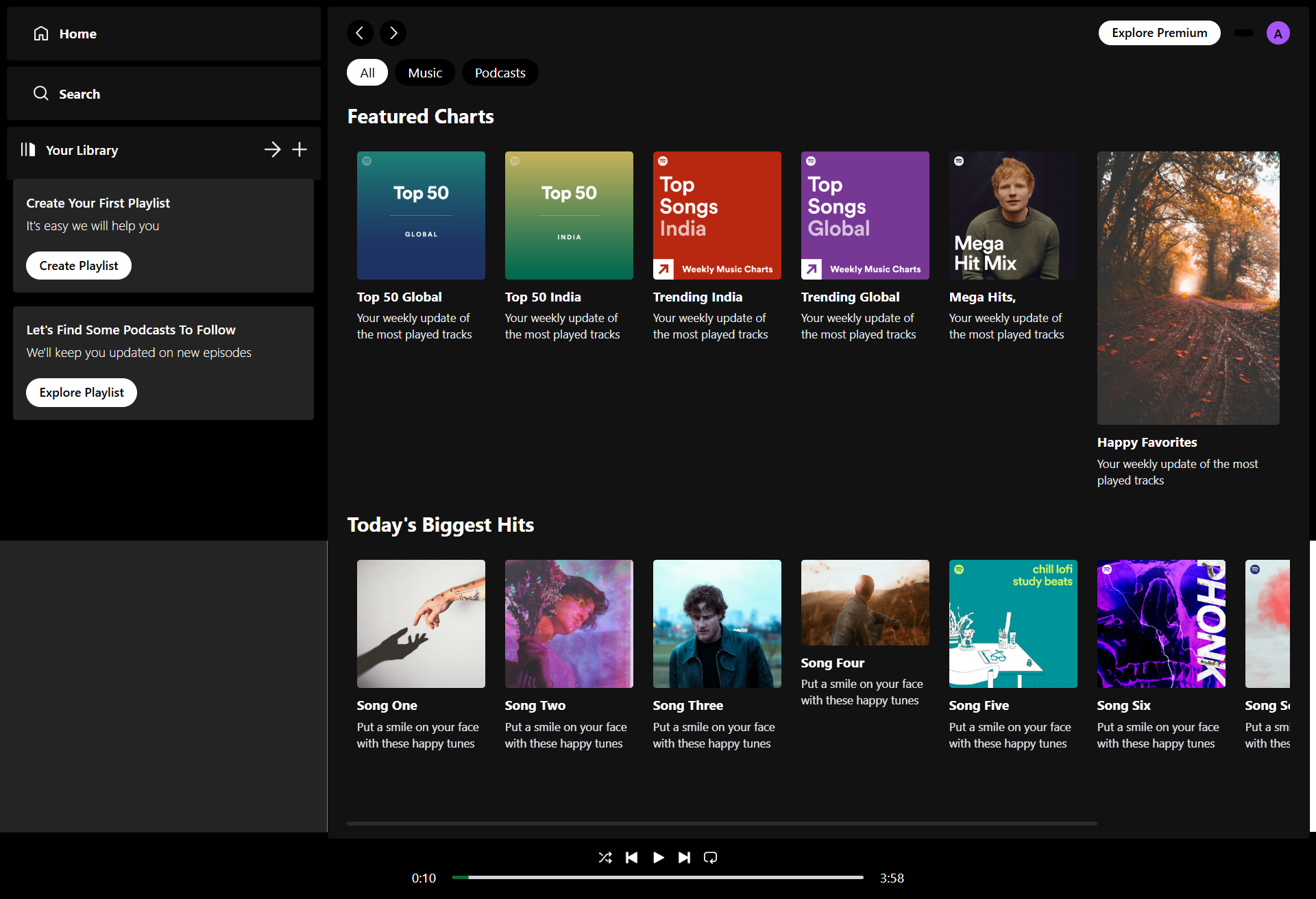 Modern Spotify Clone