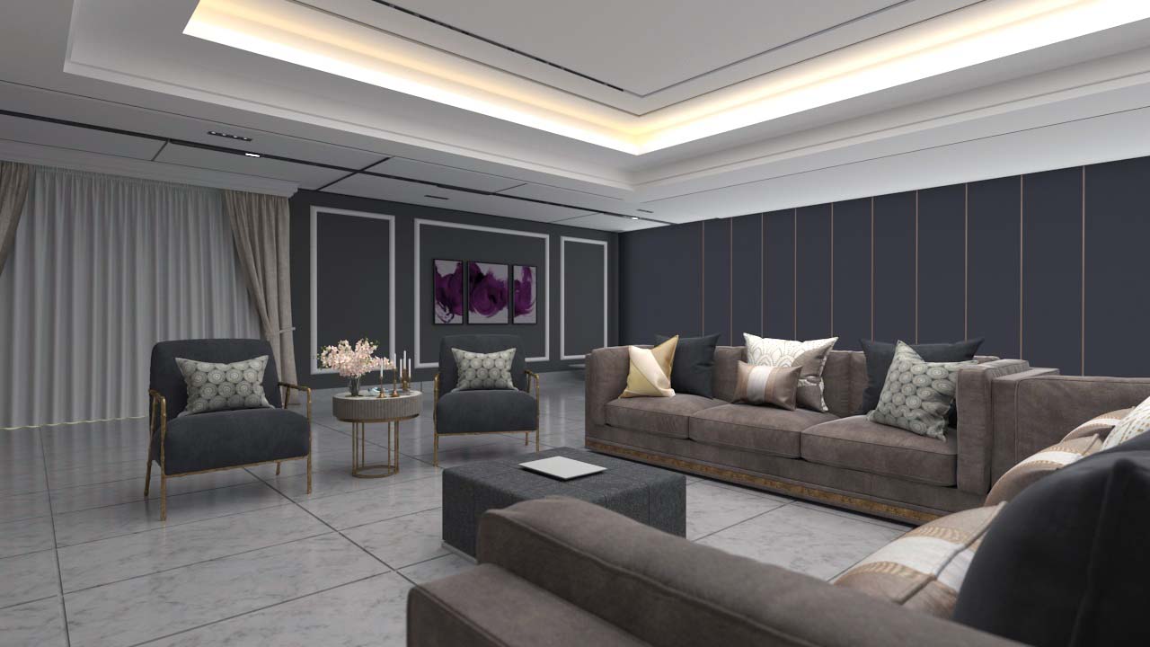 Living room concept design | Interior visualization 
