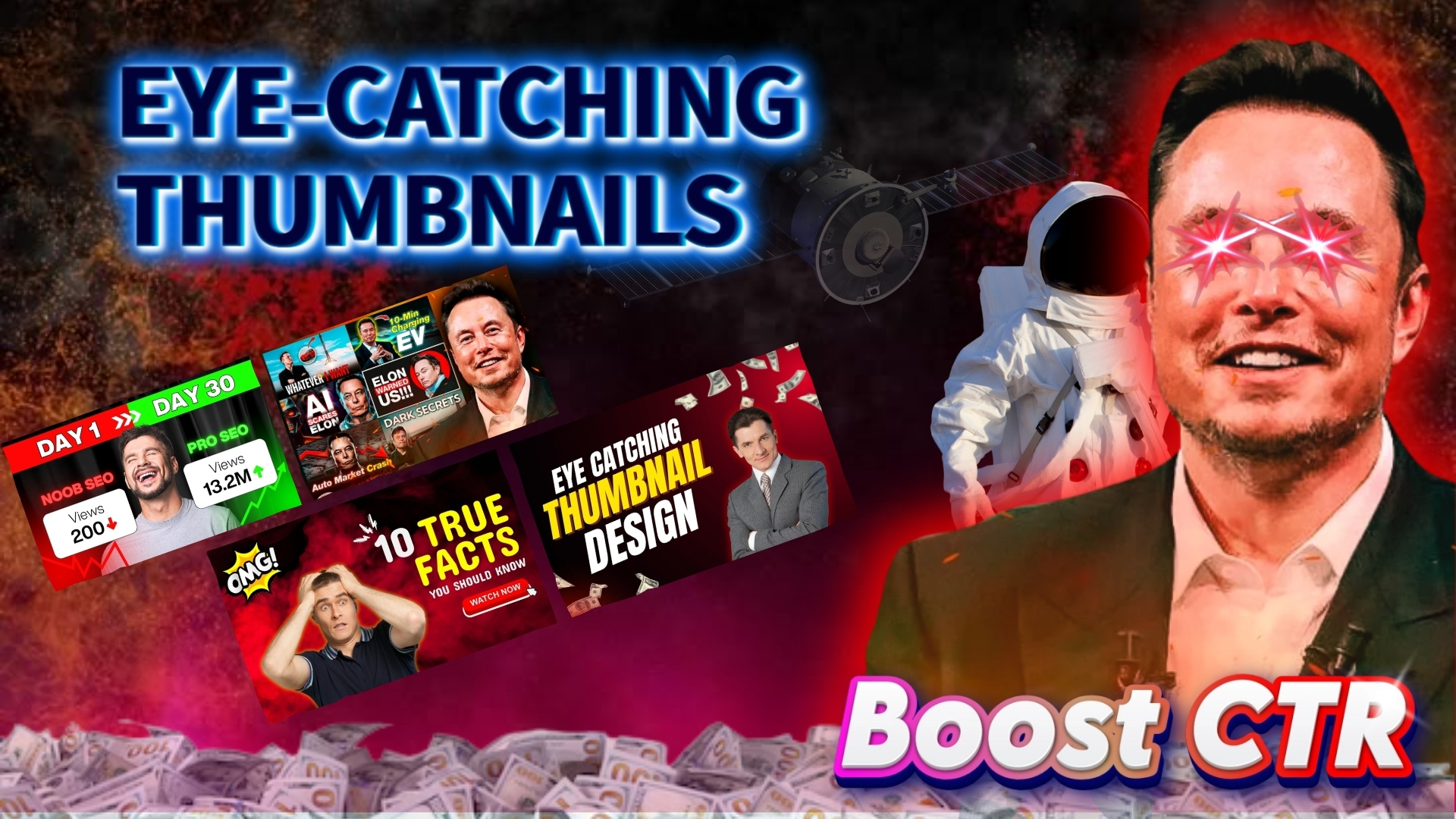 I will make professional, high CTR YouTube thumbnails for content creators