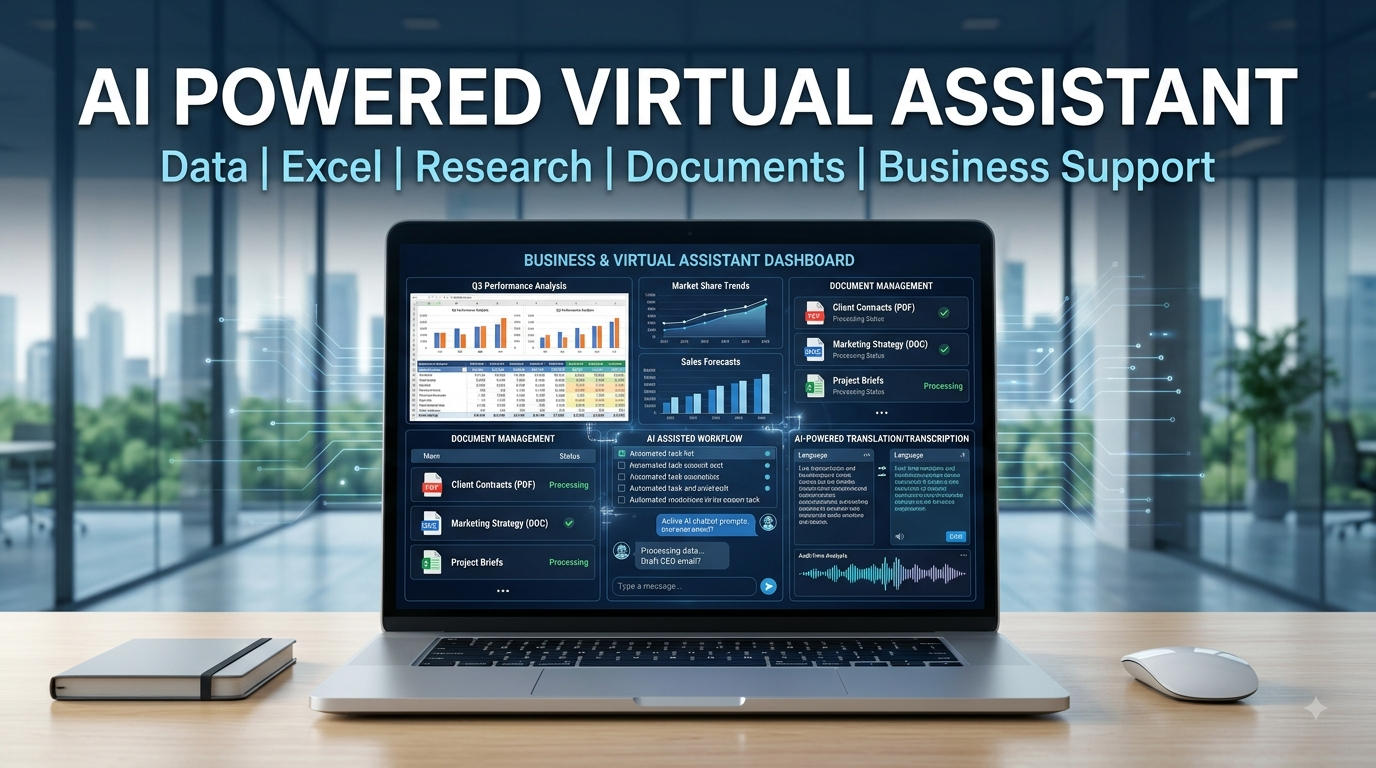 I will do Excel data entry translation audio to text and virtual assistance