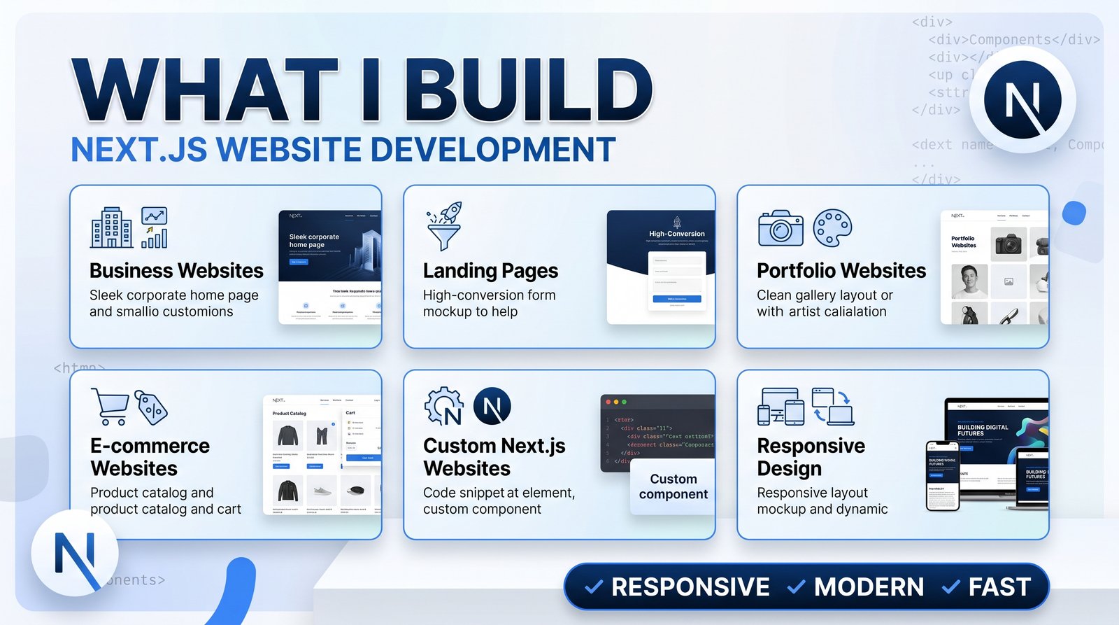 I will build a responsive nextjs website