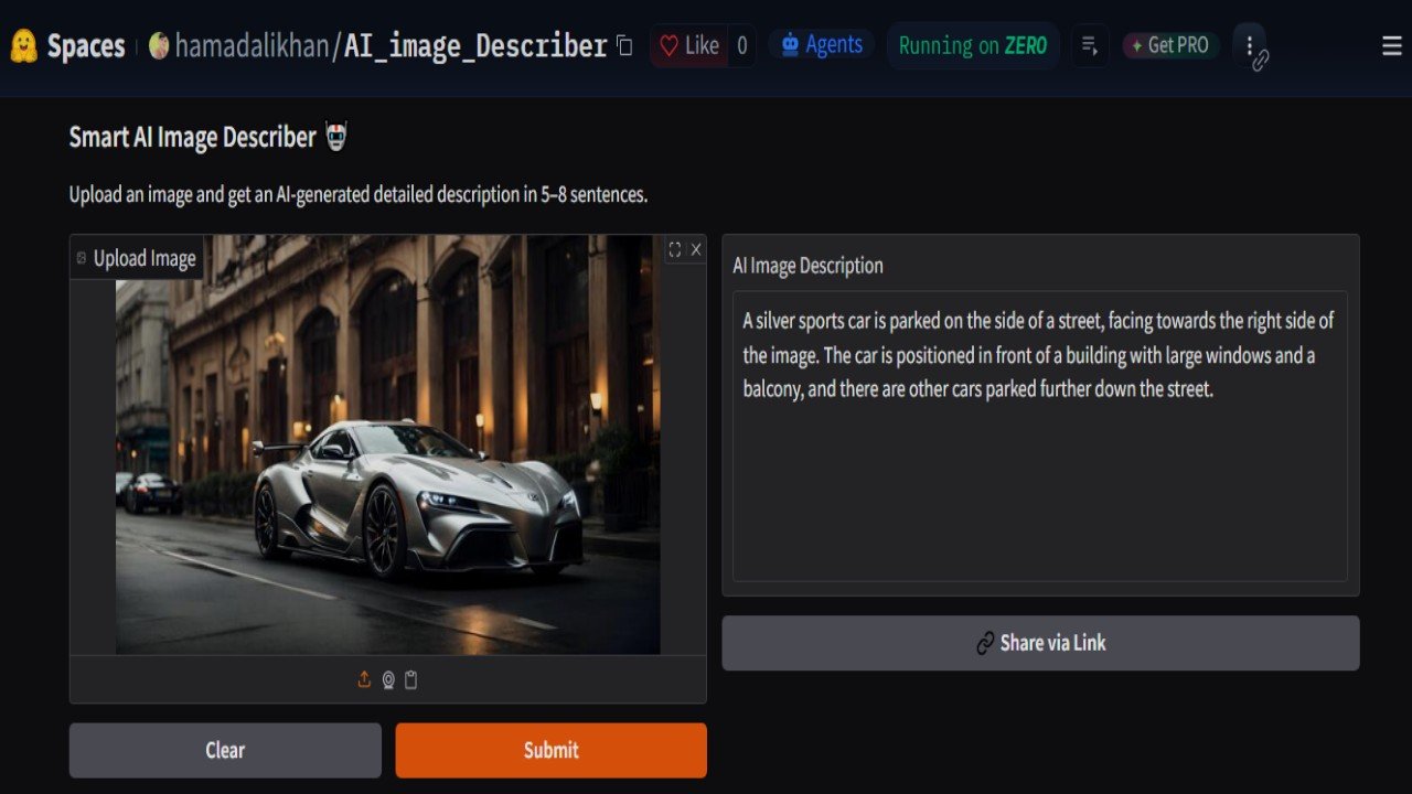 AI Image Describer Vision-Language Model for Detailed Image Understanding  Contextual Description