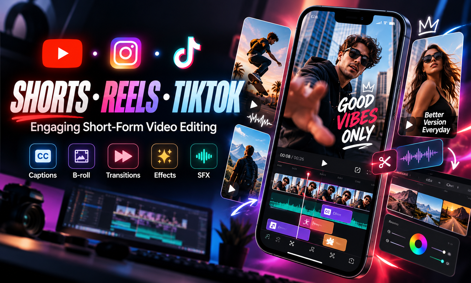 I will edit engaging YouTube Shorts, Instagram Reels and TikTok videos