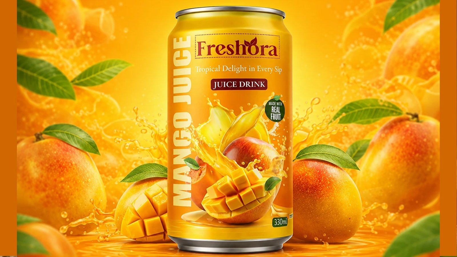Fresh Juice Tin Can Packaging Design with Creative Branding and Professional Product Presentation Portfolio 4