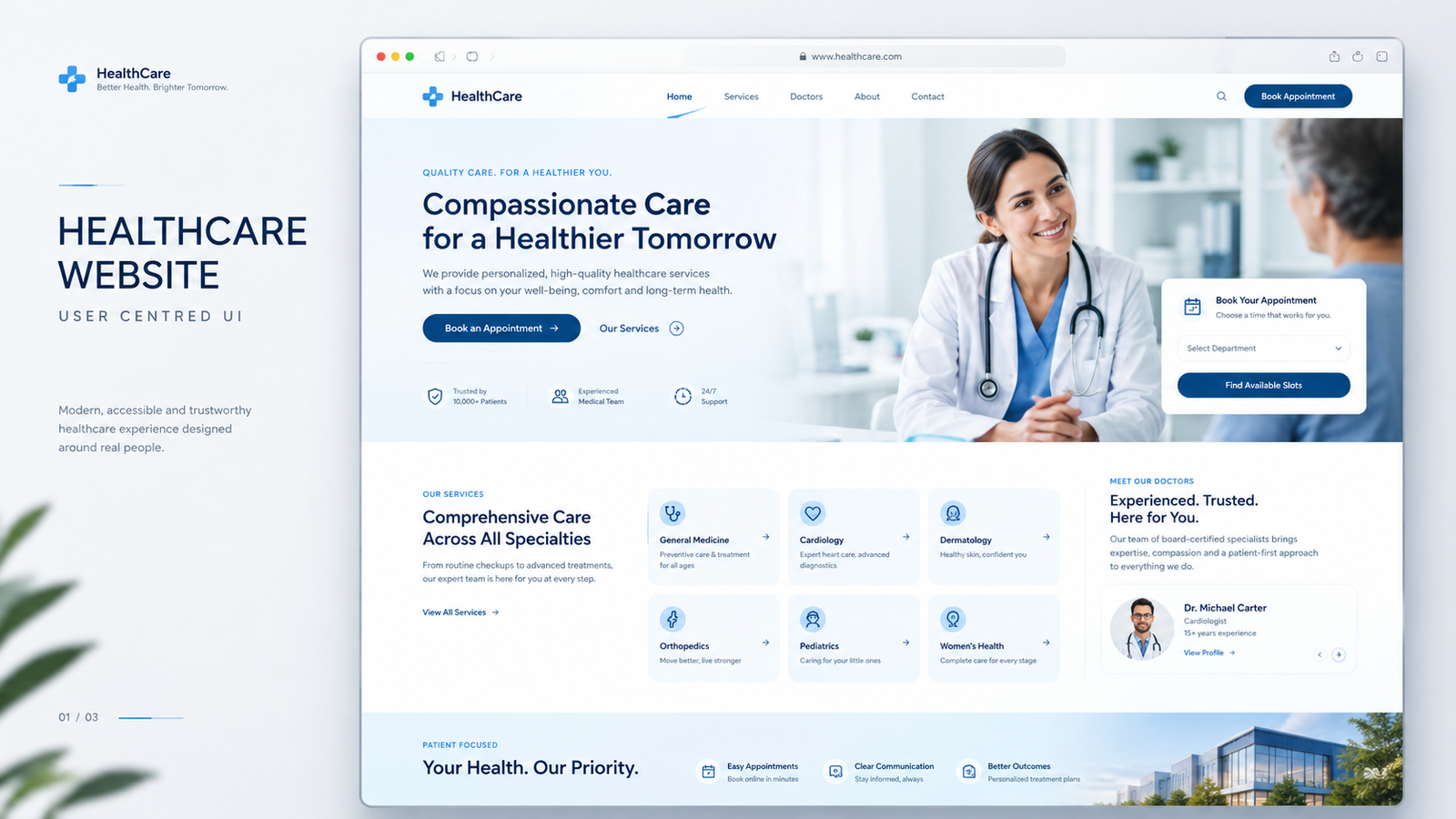 I will design a modern professional website UI in Figma