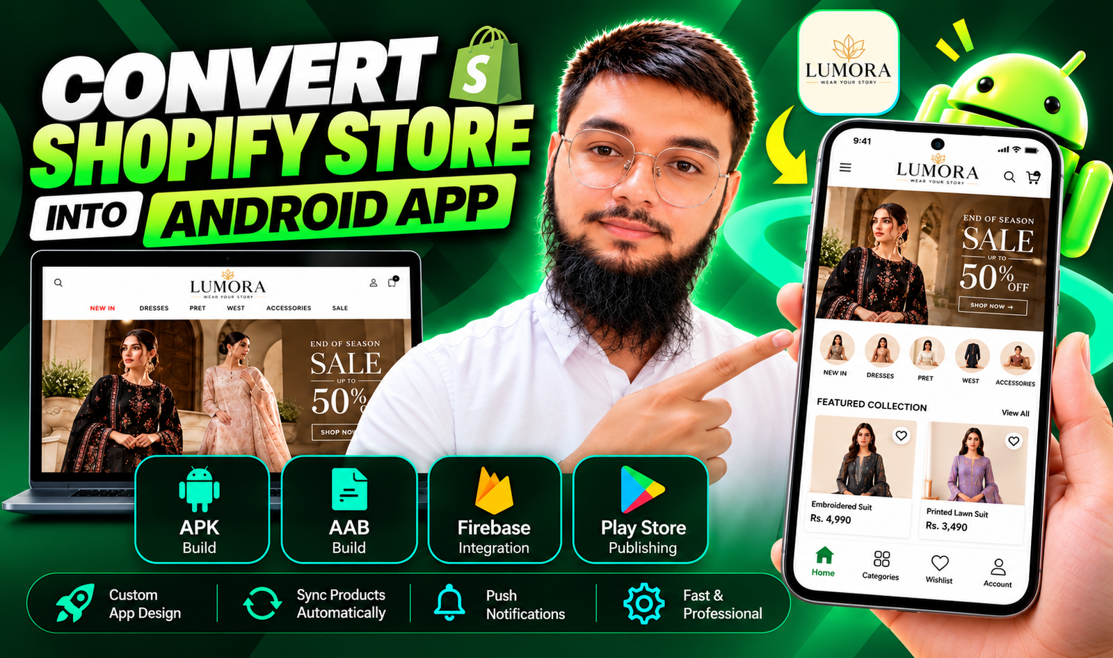 I will convert your Shopify store into a professional Android app