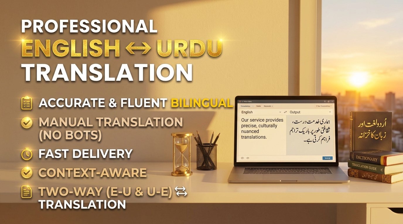 I will translate English to Urdu and Urdu to English accurately