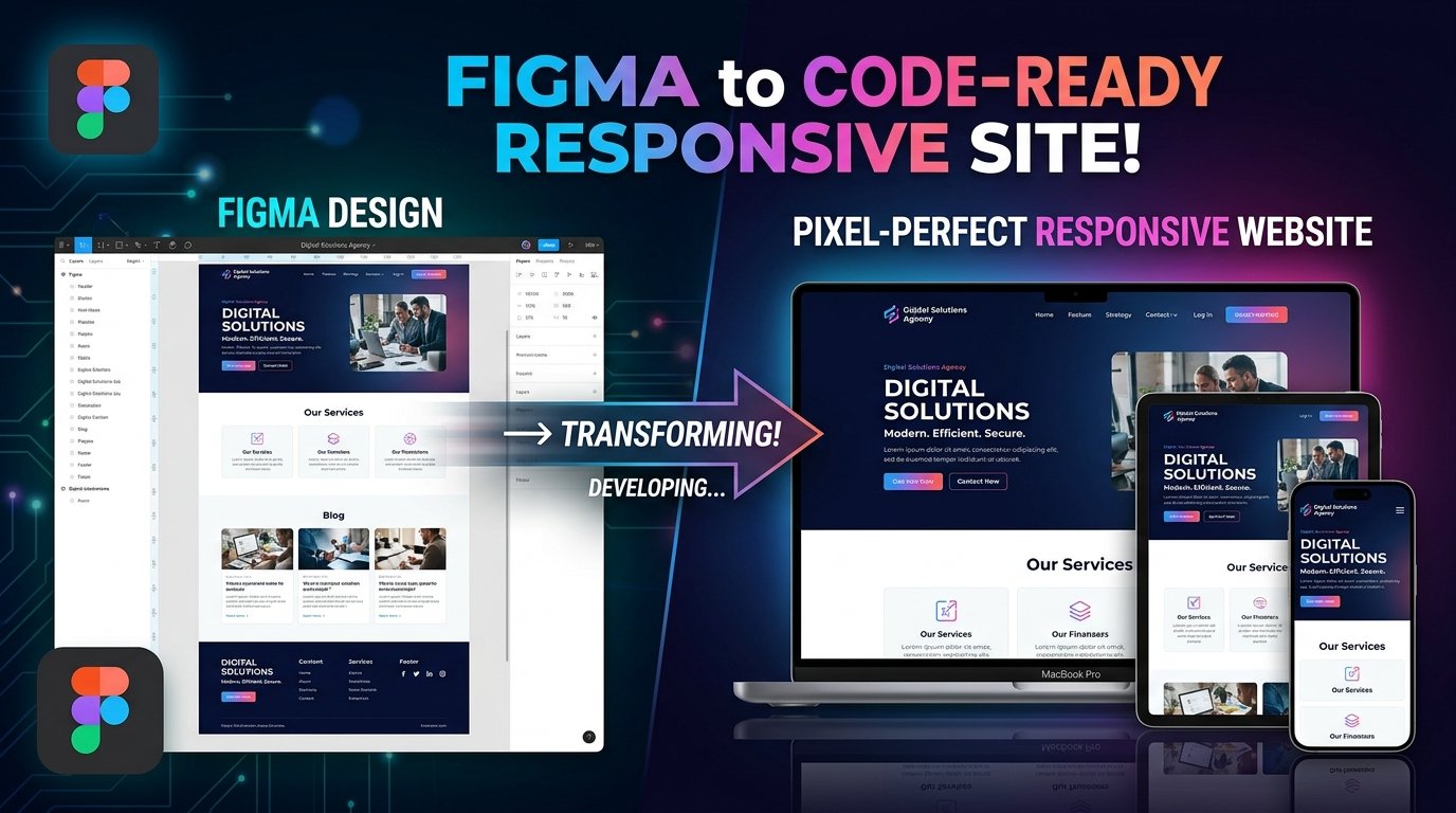 I will convert figma to HTML CSS responsive website
