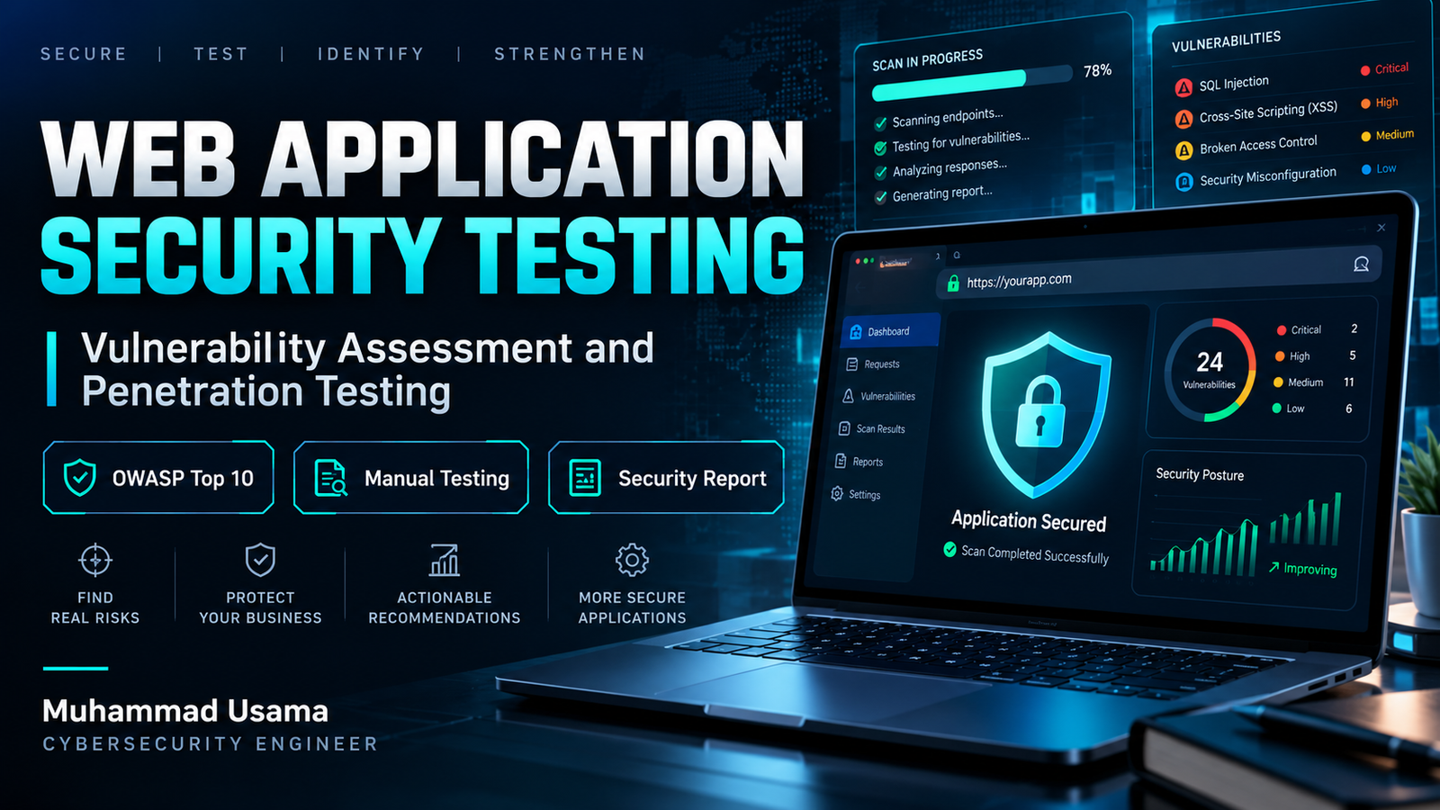 I will perform web application security testing and vulnerability assessment