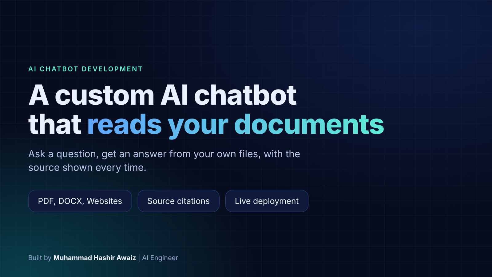 I will build a custom AI chatbot with RAG for your business documents