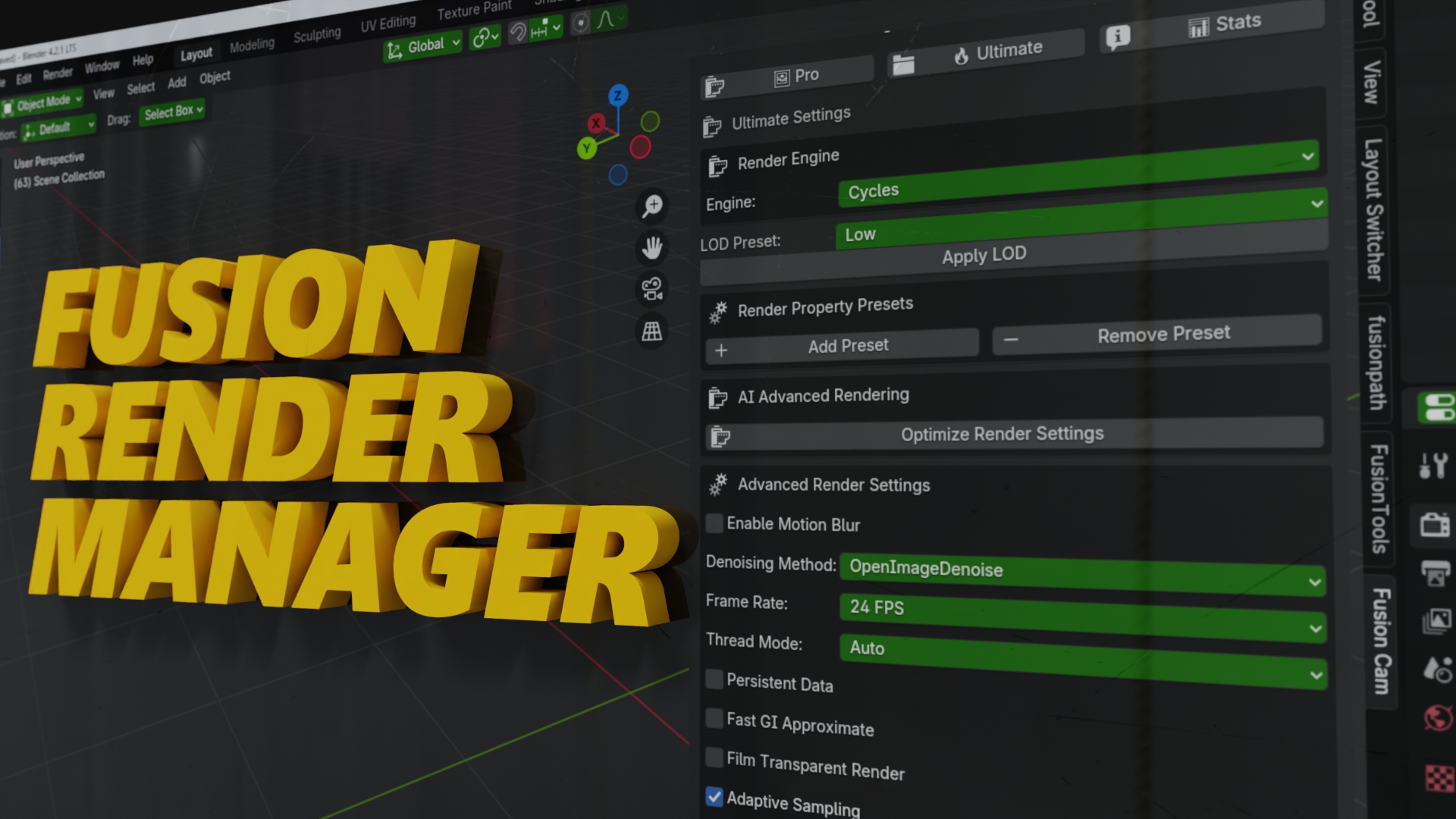 Fusion Render Manager | All in One | Blender Rendering Toolkit | 100% Free