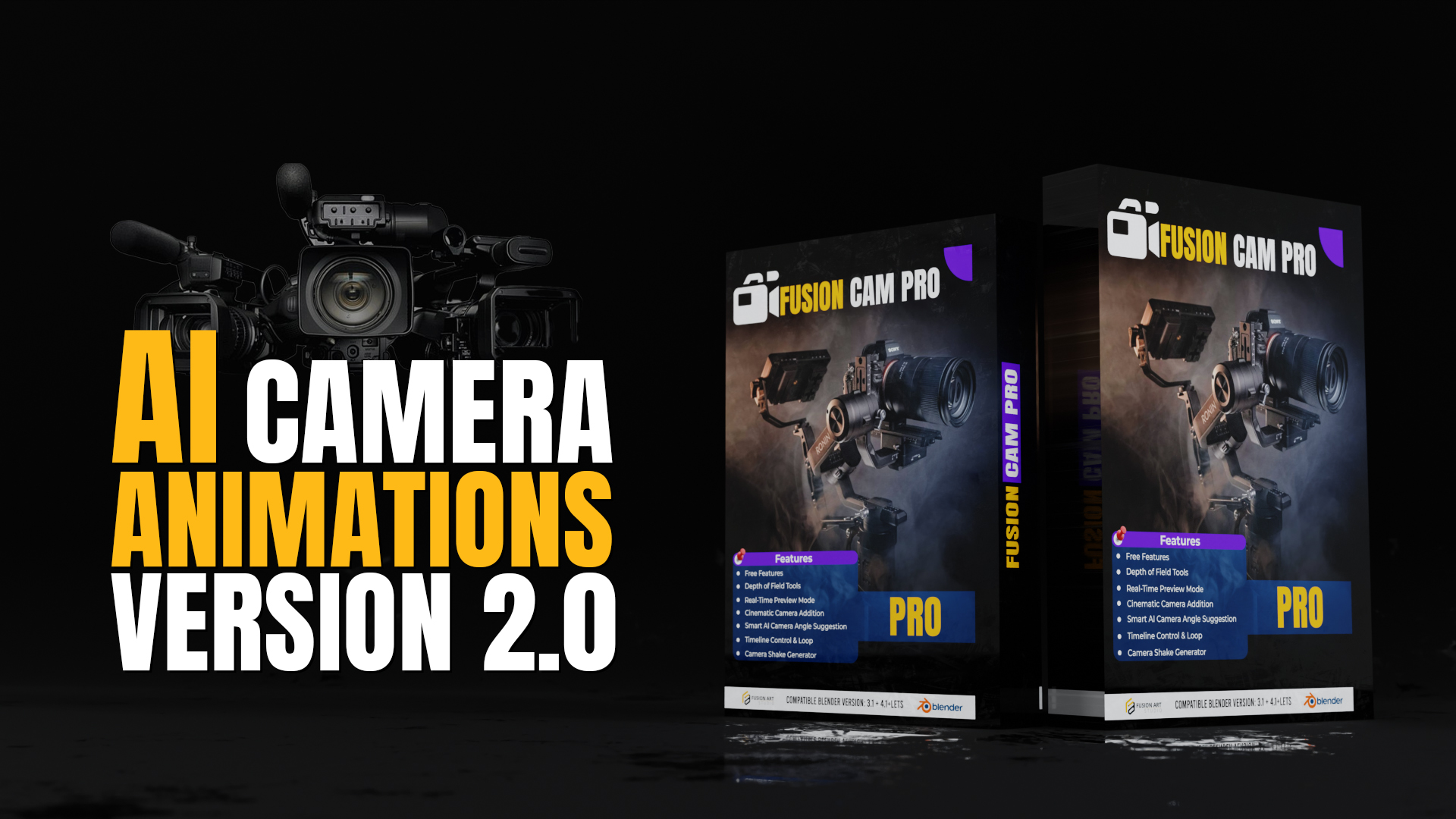 AI Powered | FusionCam Pro | The Ultimate Camera Animation Add On for Blender 4.1+